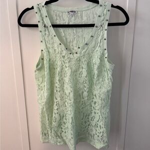 Express Light Green/Mint Lace Tank Top